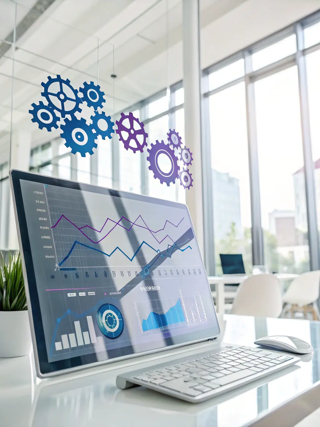 A clean, modern interface of a web application powered by AI, showing real-time data analysis and predictive insights.